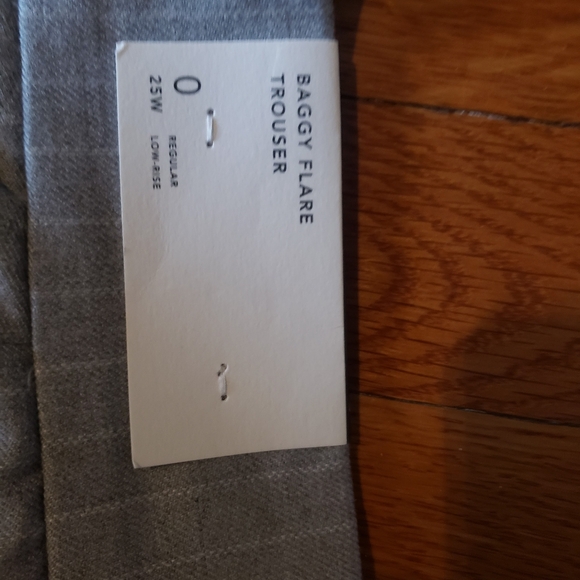 AE American eagle gray Stripe Stretch Low-Rise Flare Trouser - Picture 4 of 6